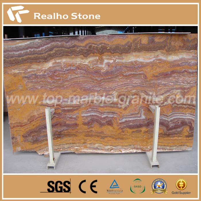 Black Fossil Onyx Marble Stone Slab for TV Wall Decoration