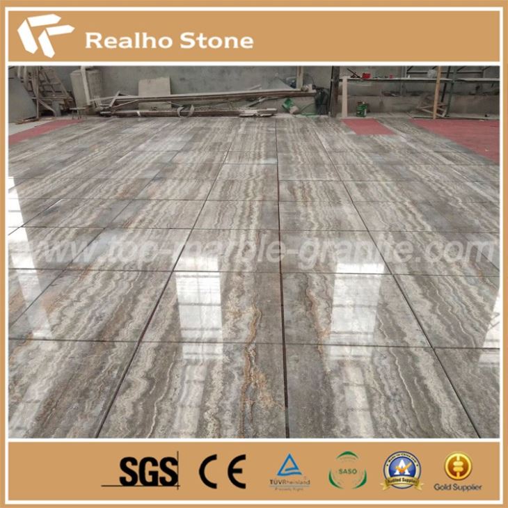Polished Silver Grey Travertine Wall Tiles