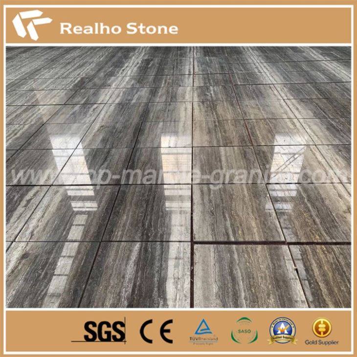 Polished Silver Grey Travertine Wall Tiles