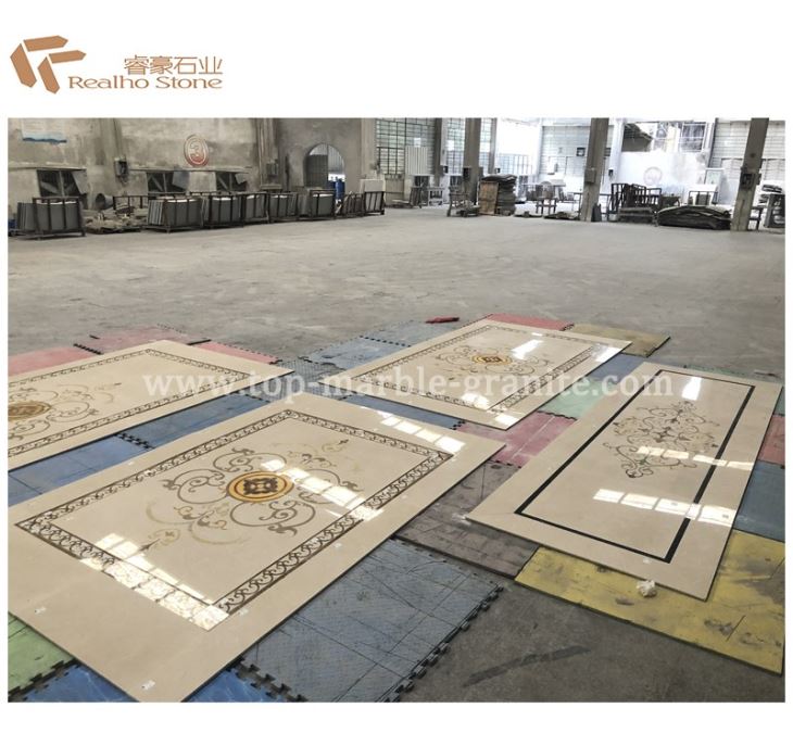 rectangle marble floor medallions patterns