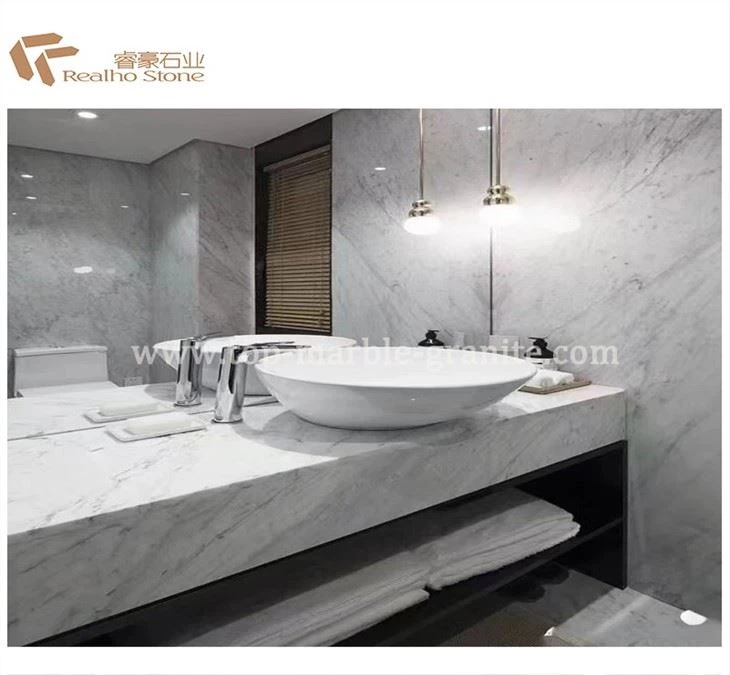white carrara marble bathroom
