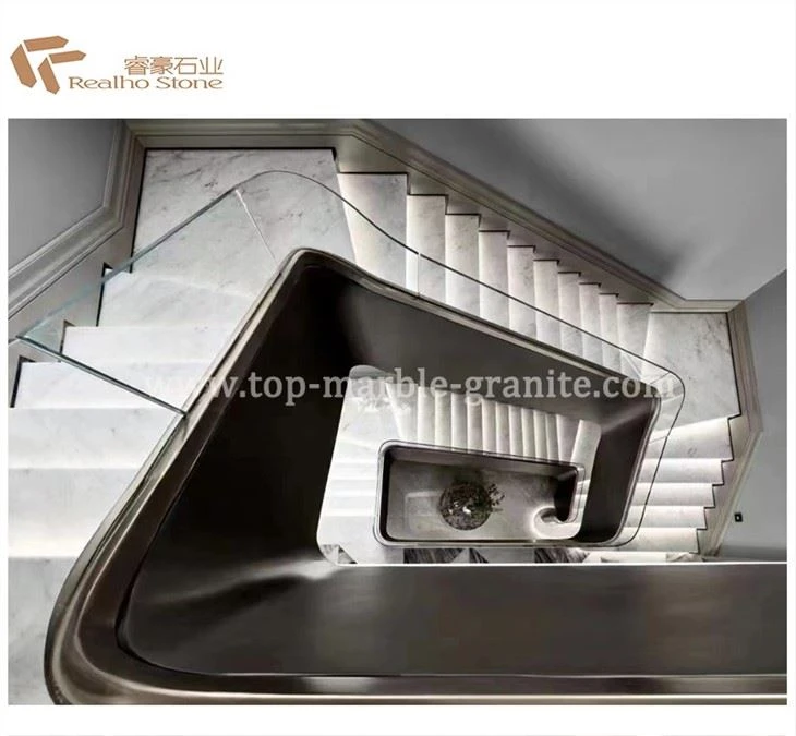 white marble stair treads