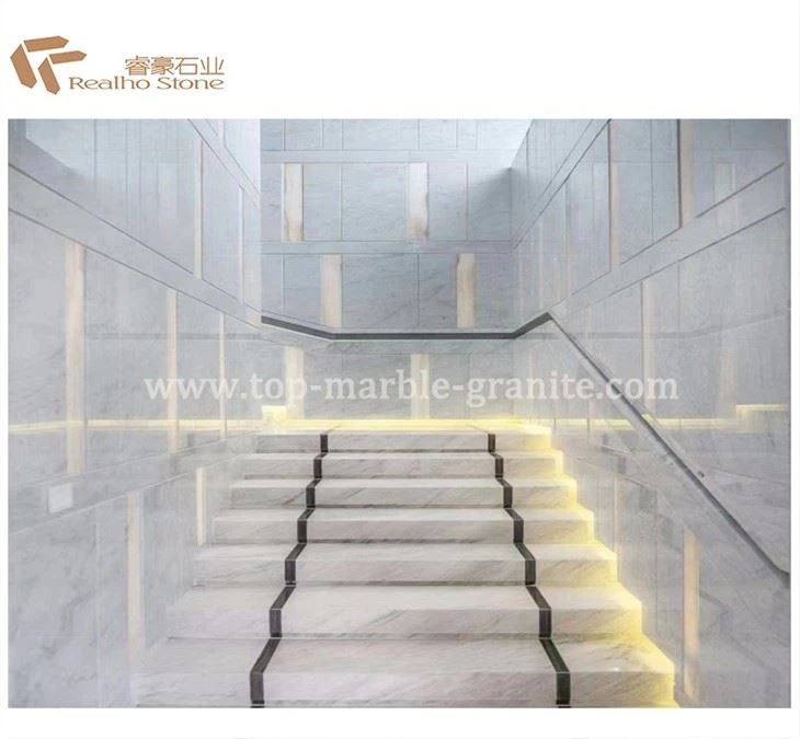 white marble stairs